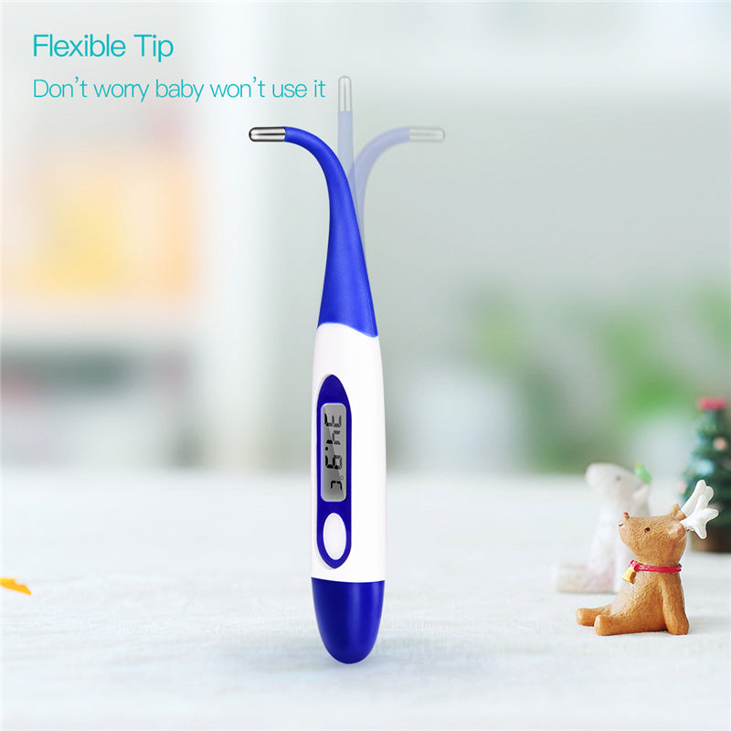Fern & Feather™ Digital Body Thermometer – Adult, Baby & Kids - Flexible Soft Tip, LCD Display