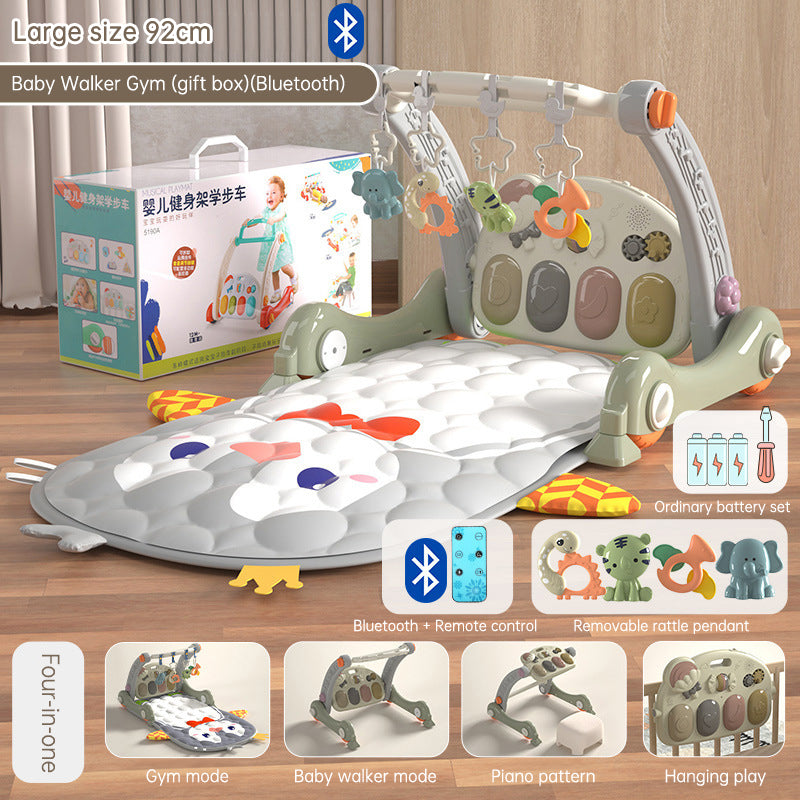 Fern & Feather™ 4-in-1 Baby Play Gym, Activity Mat & Walker | Foldable Musical Play Mat with Piano & Lights for Infant Development