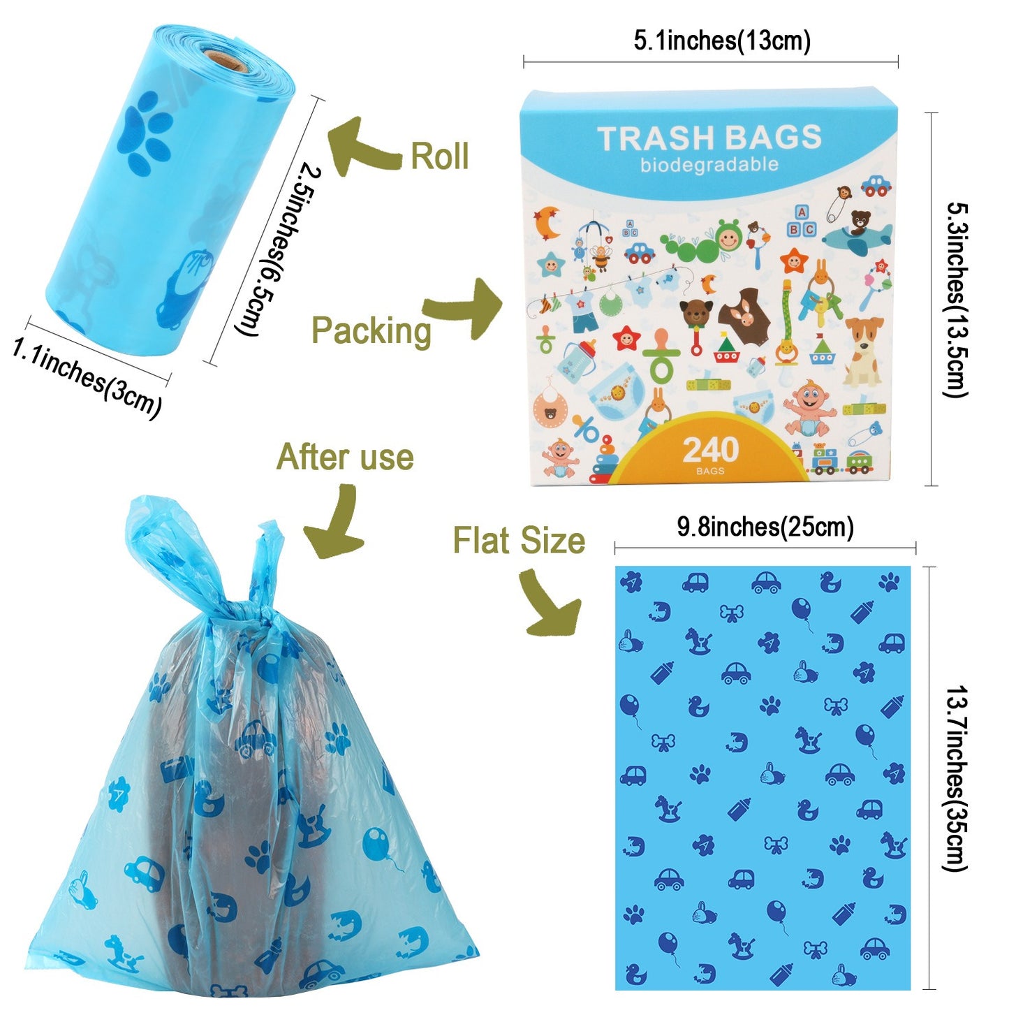 Biodegradable Baby Diaper Disposal Bags