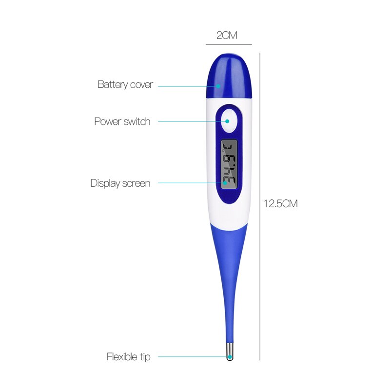 Fern & Feather™ Digital Body Thermometer – Adult, Baby & Kids - Flexible Soft Tip, LCD Display