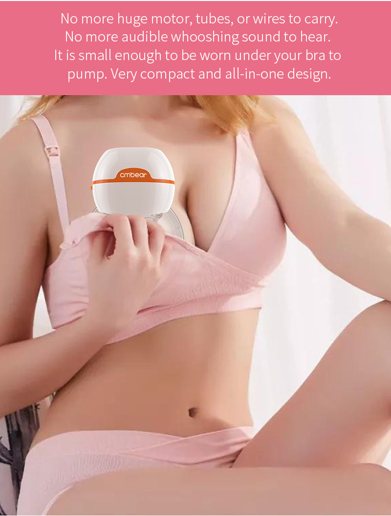 Hands-free wearable electric breast pump for discreet, comfortable pumping at home or on the go